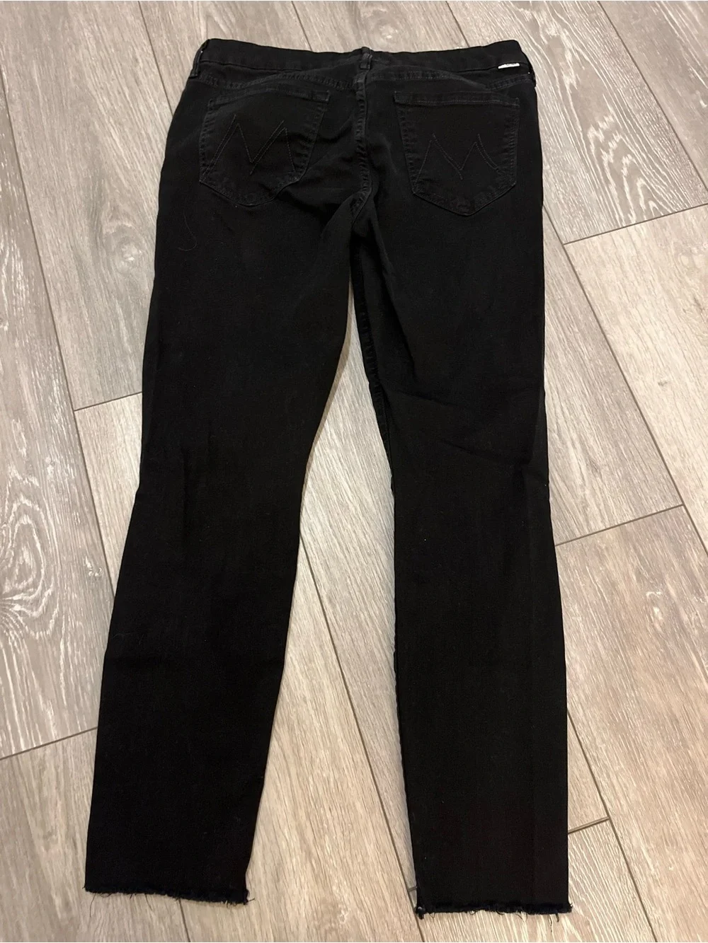MOTHER The Looker Ankle Fray Black Skinny Jeans Size 29